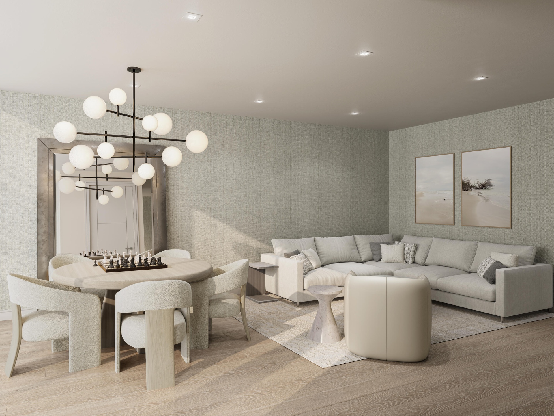 Alternate view of third level Clubroom in Sandy Beach color pallet