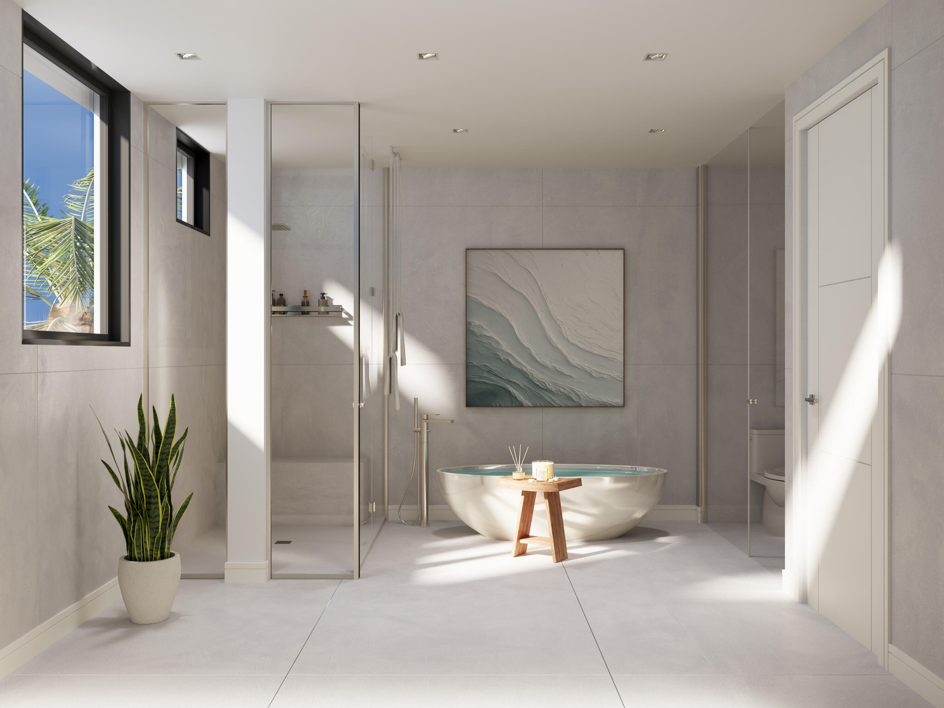 En-Suite primary Bath in Sandy Beach Color Pallet