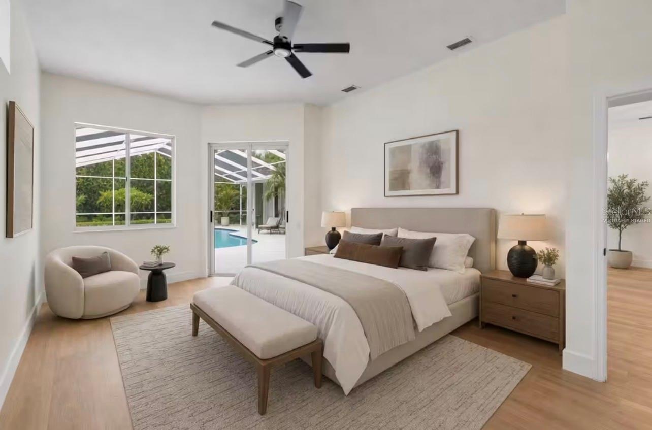 Virtually staged Master Bedroom