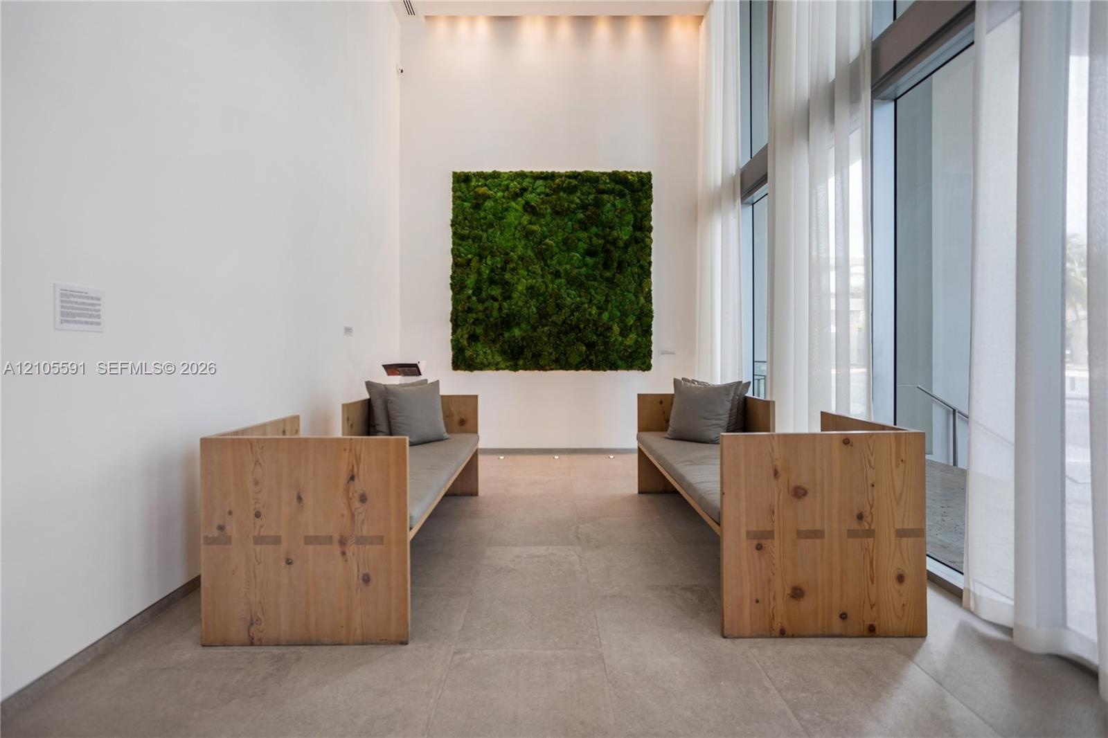 High ceilings complemented by recessed lighting