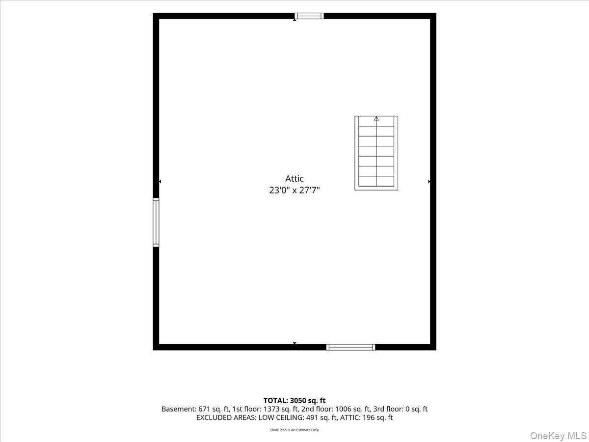 Floor Plan Walk-Up Attic