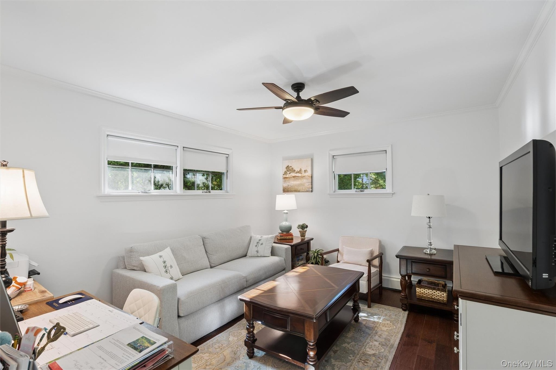 First floor bedroom can function as a guest room or a home office