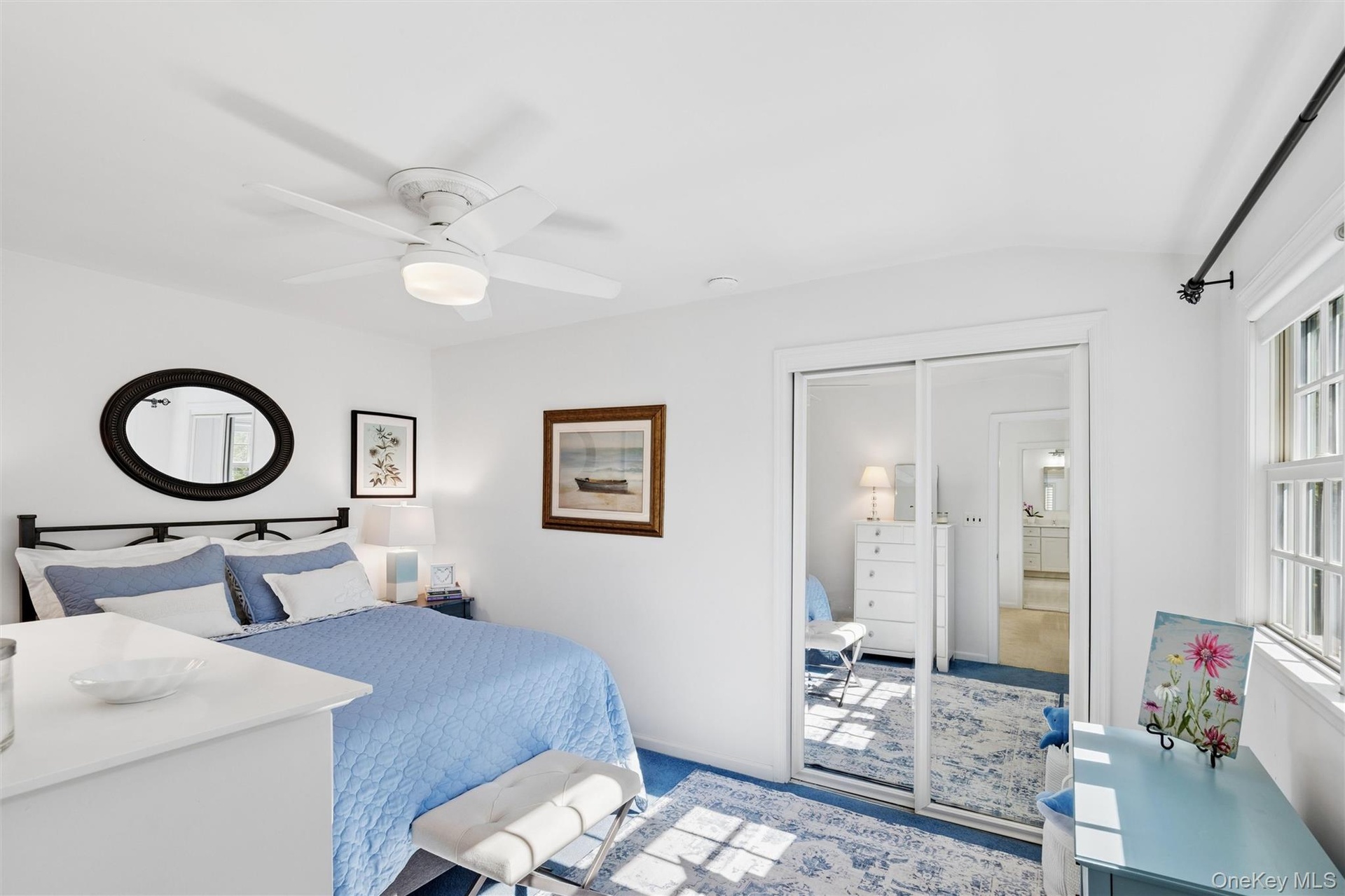 Bedroom with double width closet