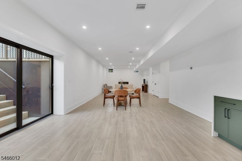 Sample rec room w walk out