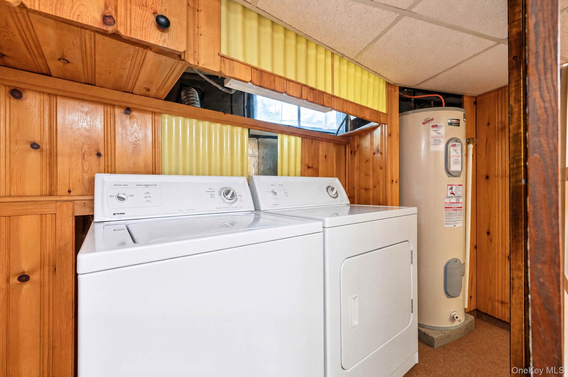 laundry area in the basement