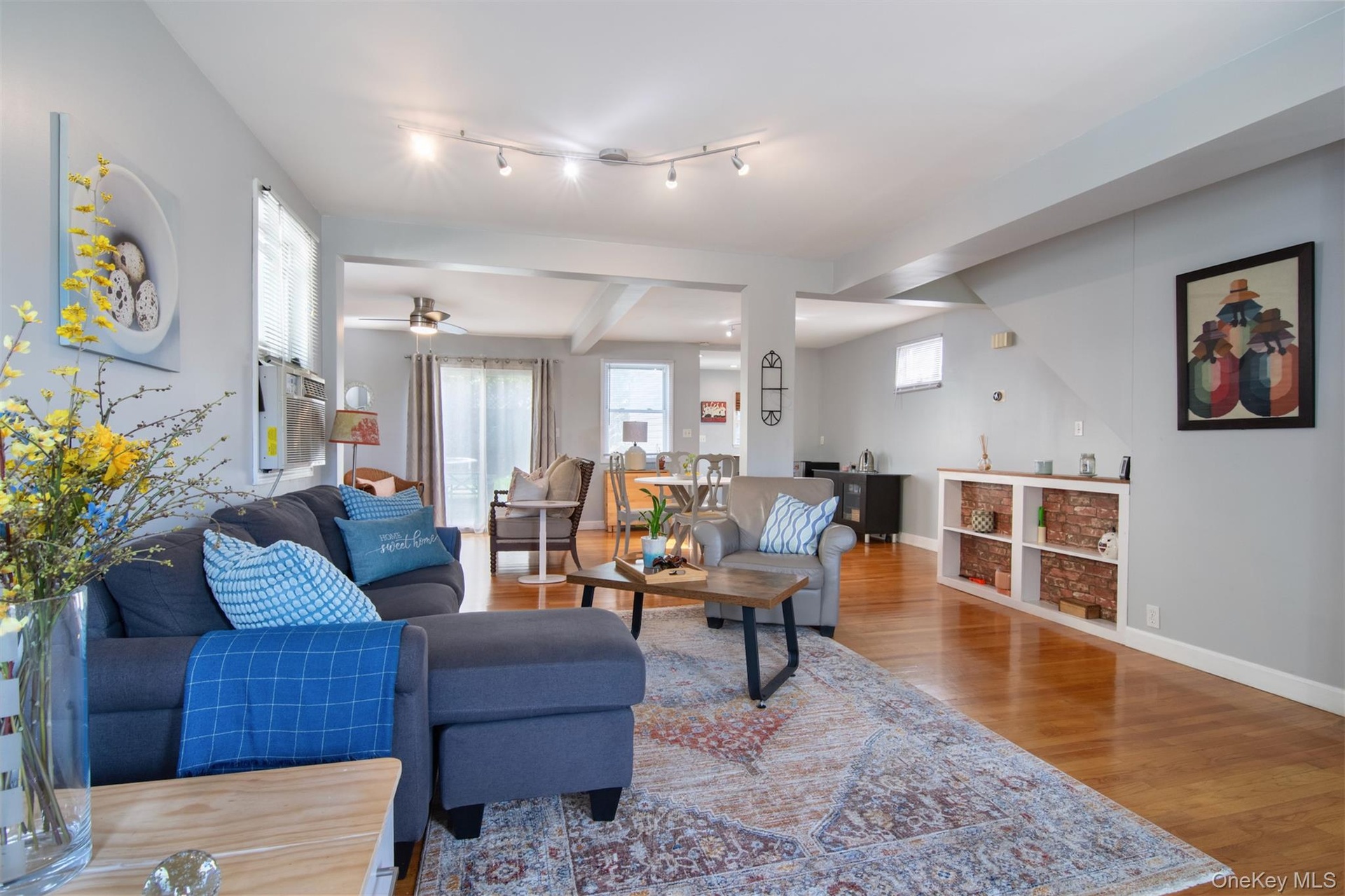 Open floor plan with living room, dining area and TV viewing area