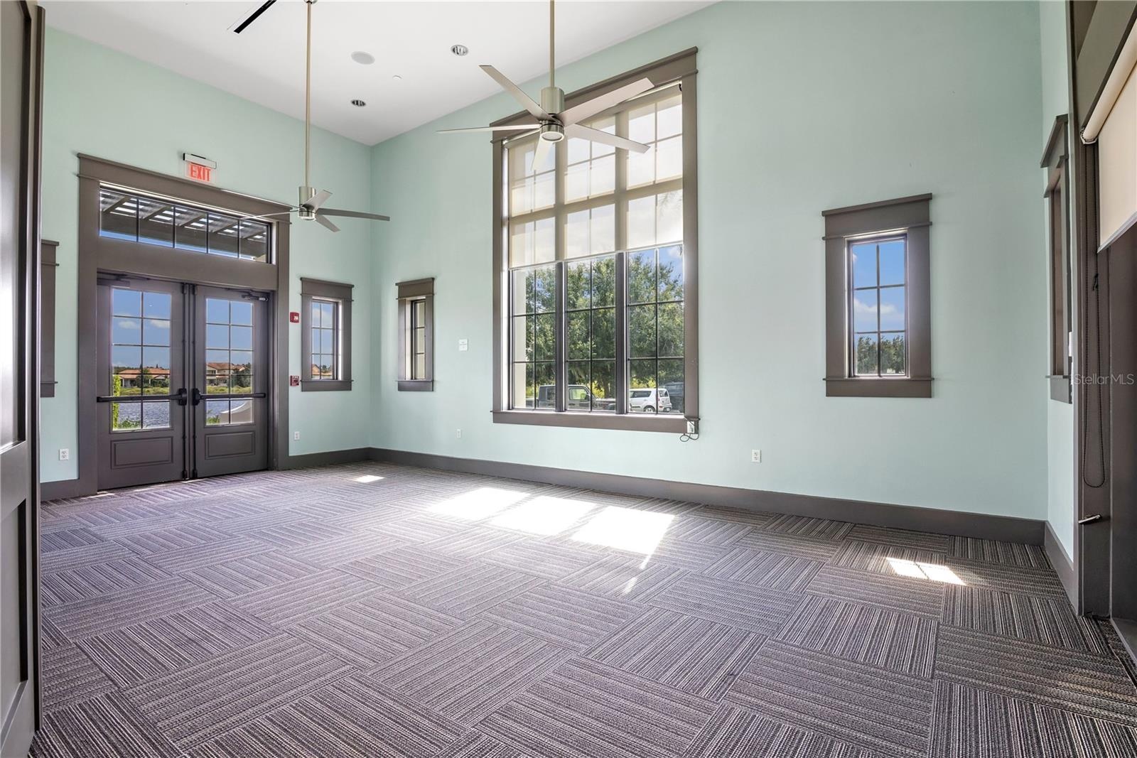 Dedicated yoga and wellness room offering a peaceful, inviting space for exercise, stretching, meditation, and relaxation.