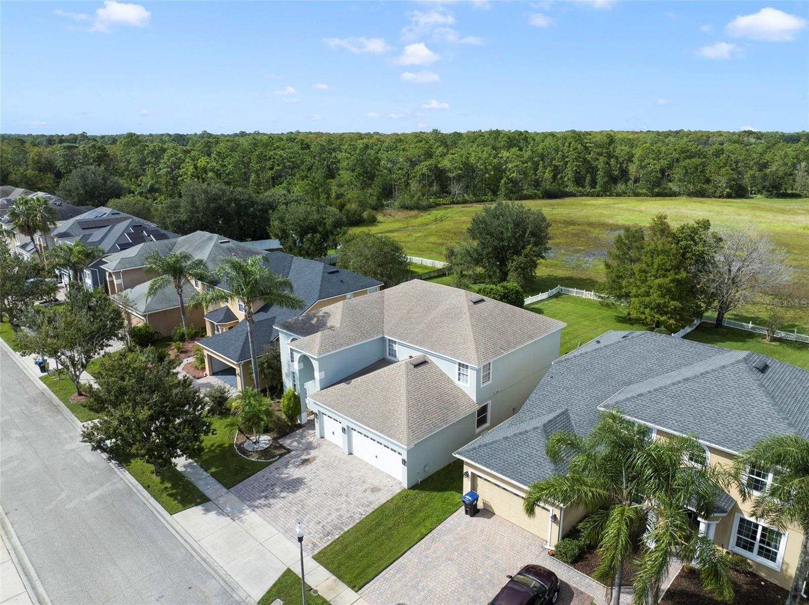 Aerial view of the home.