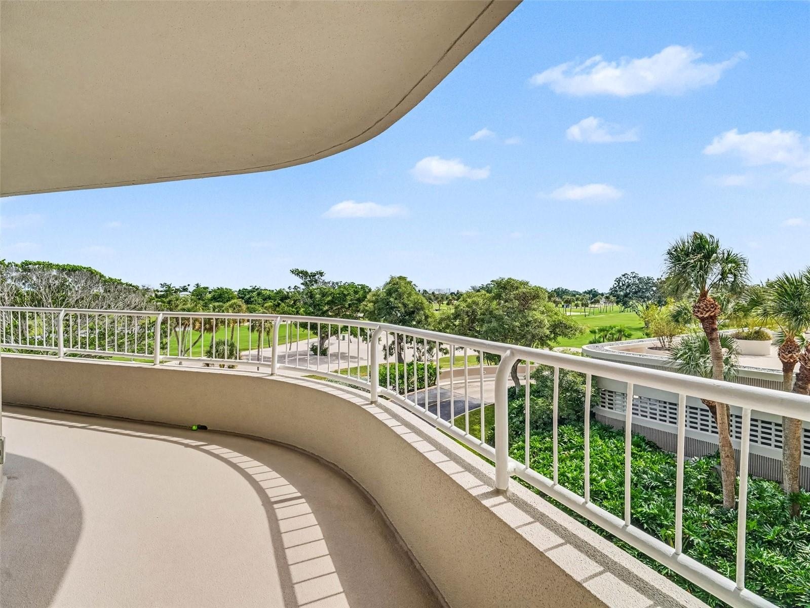 Balcony overlooks Golf Course