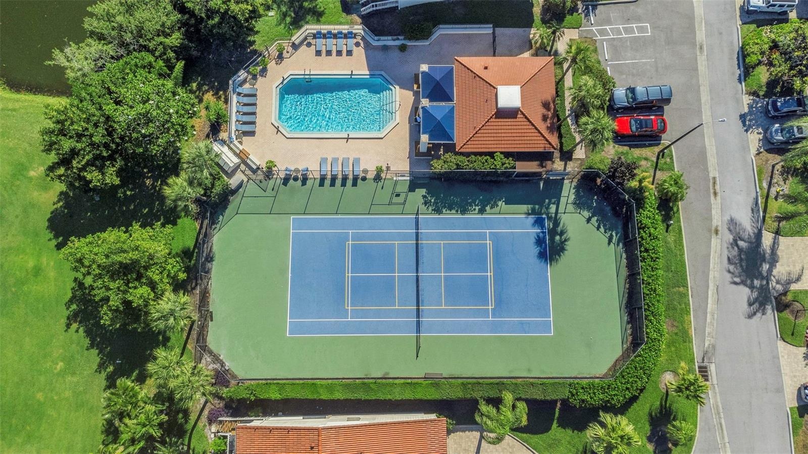 Courts and community pool