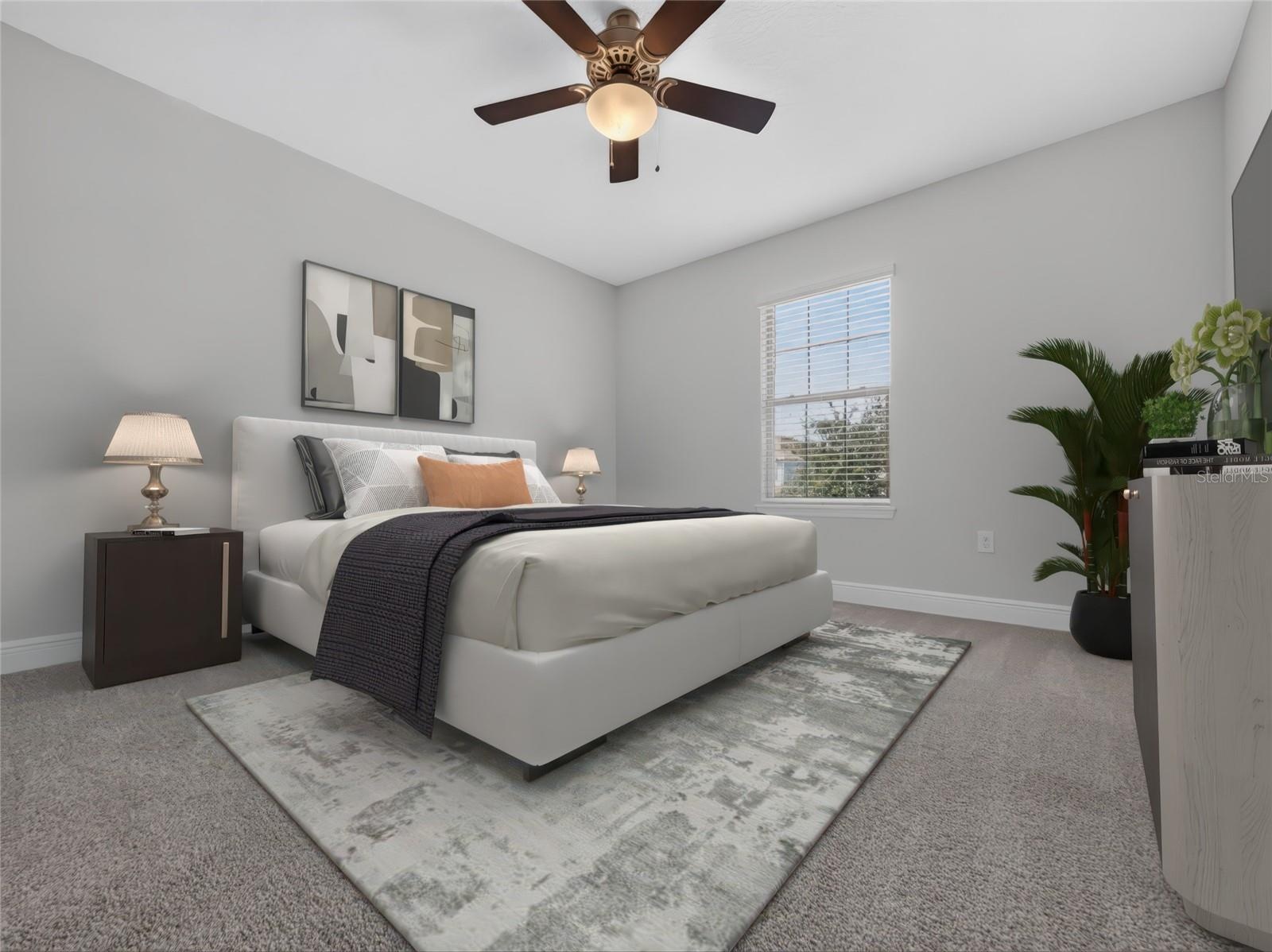 Staged bedroom