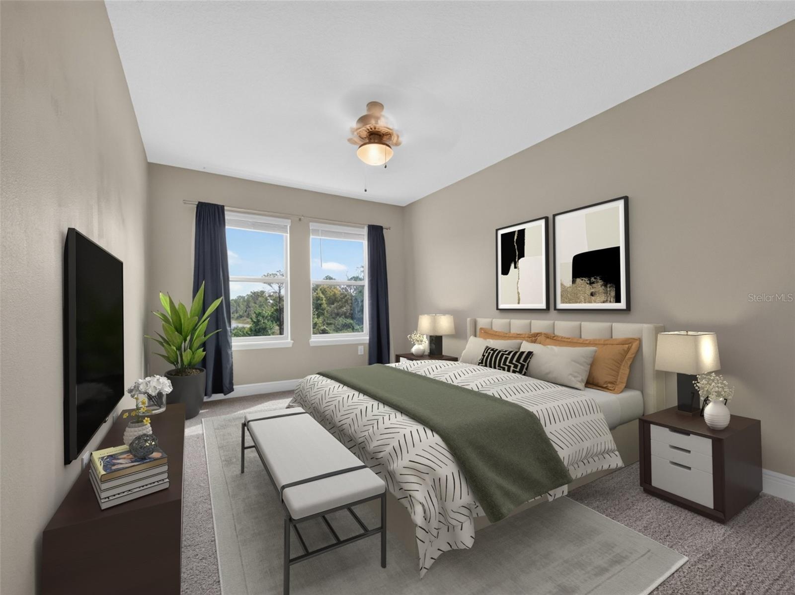 Staged bedroom