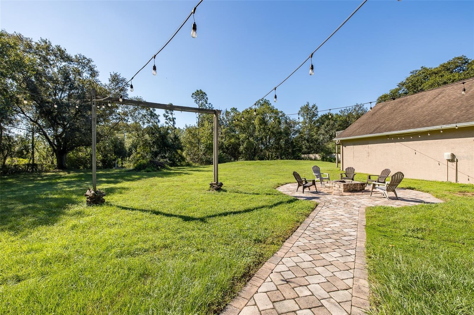 Back yard and fire pit