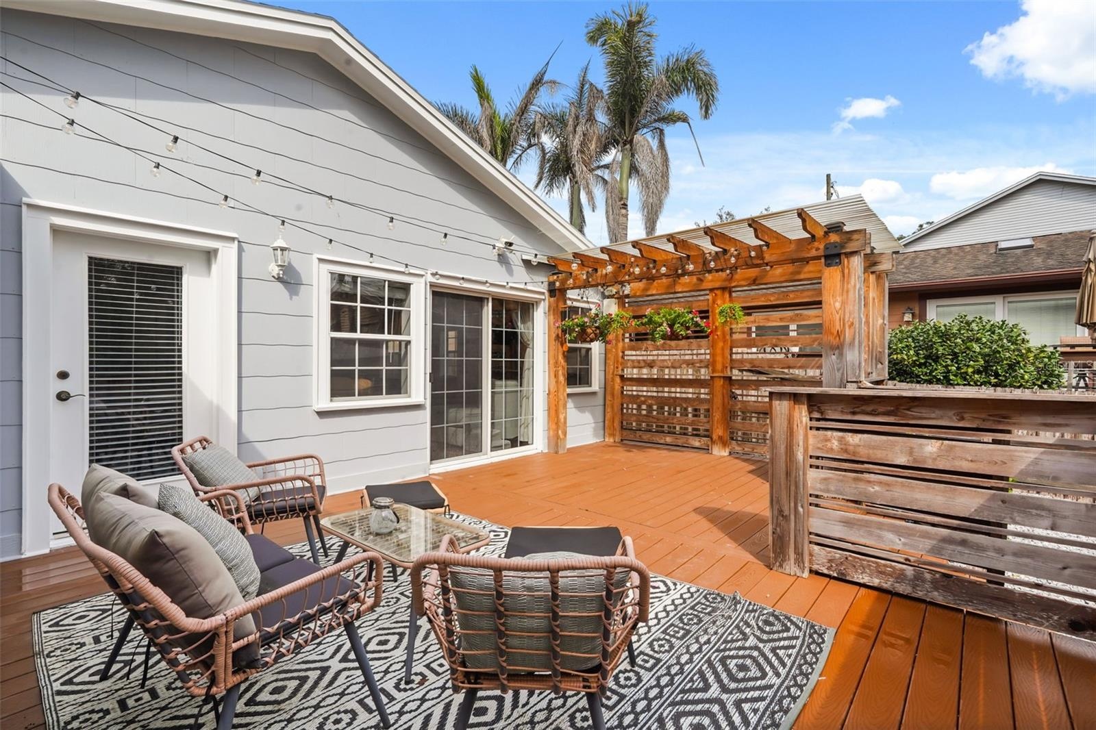 Rear deck with access from the living room
