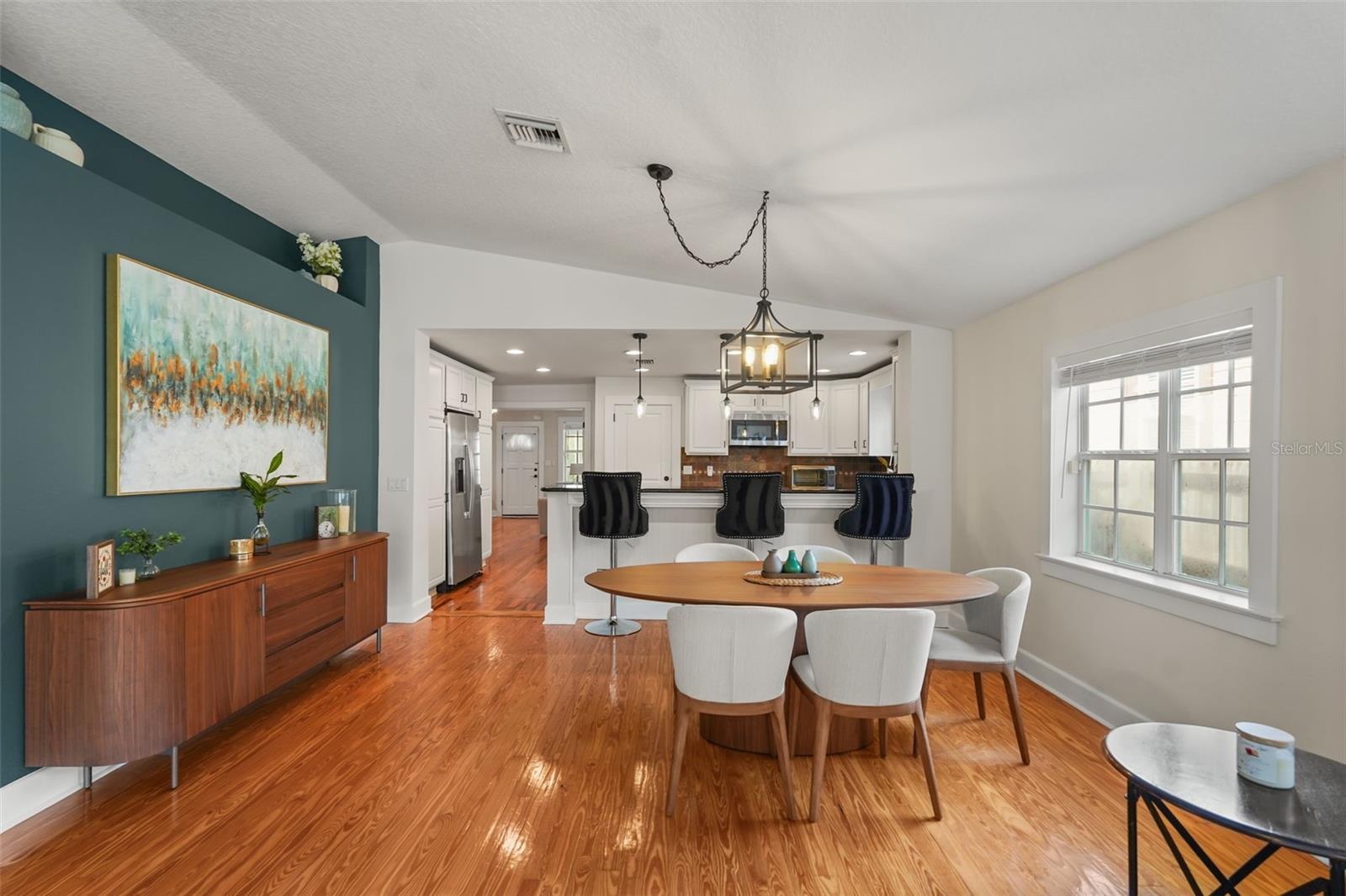 Dining area open to the kitchen