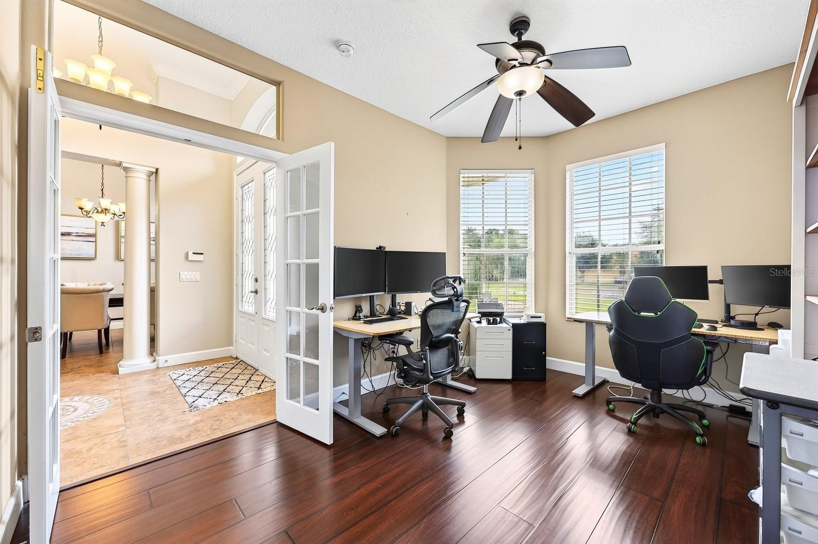 Dedicated office space in addition to the bedrooms.