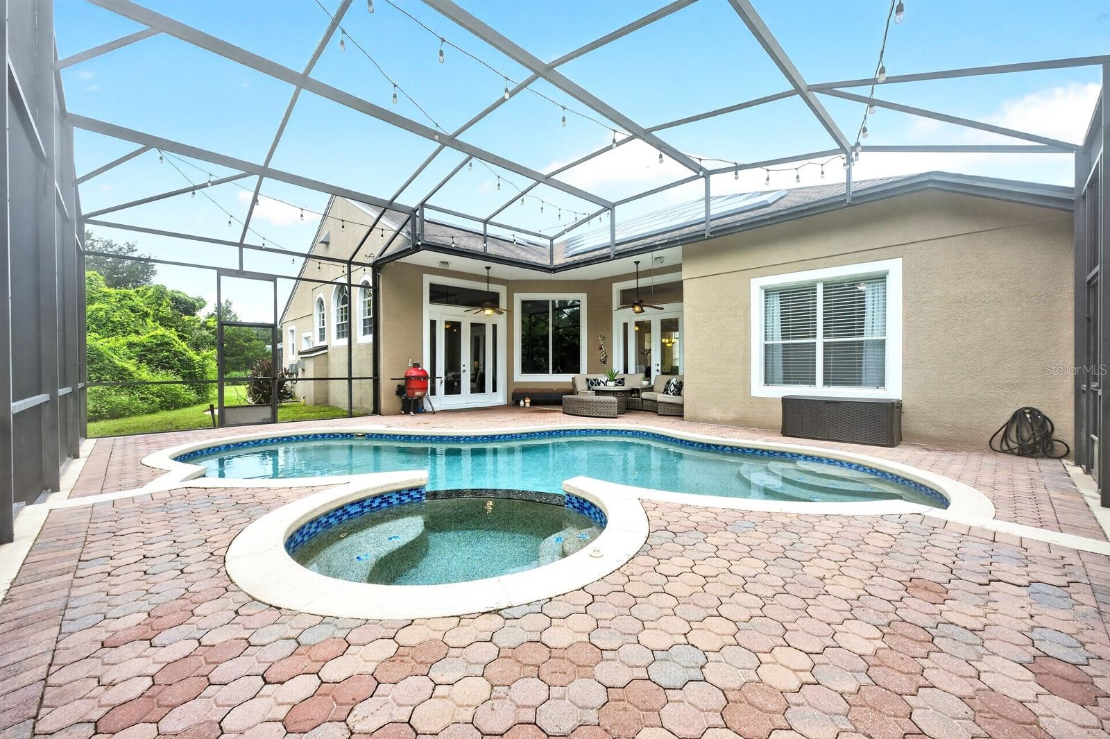 Private screened pool & spa.