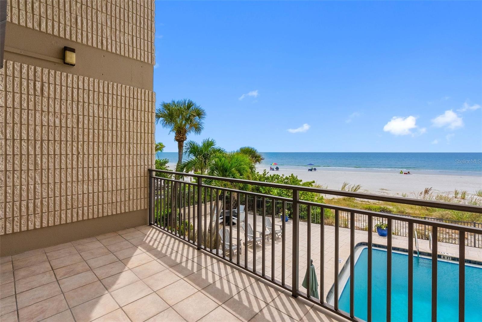 Large private balcony looking to South