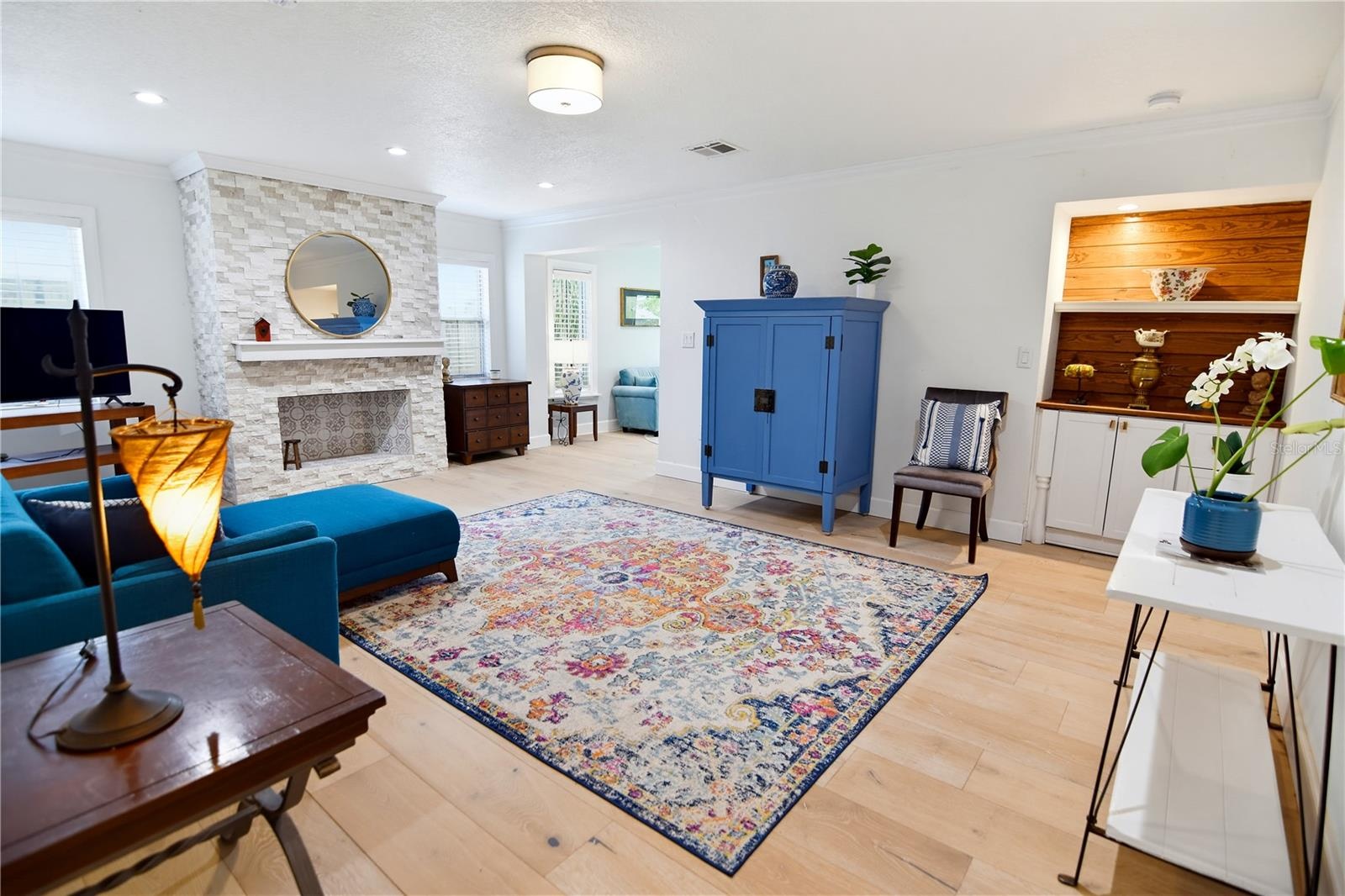 Separate family room provides a comfortable setting for relaxing or entertaining.