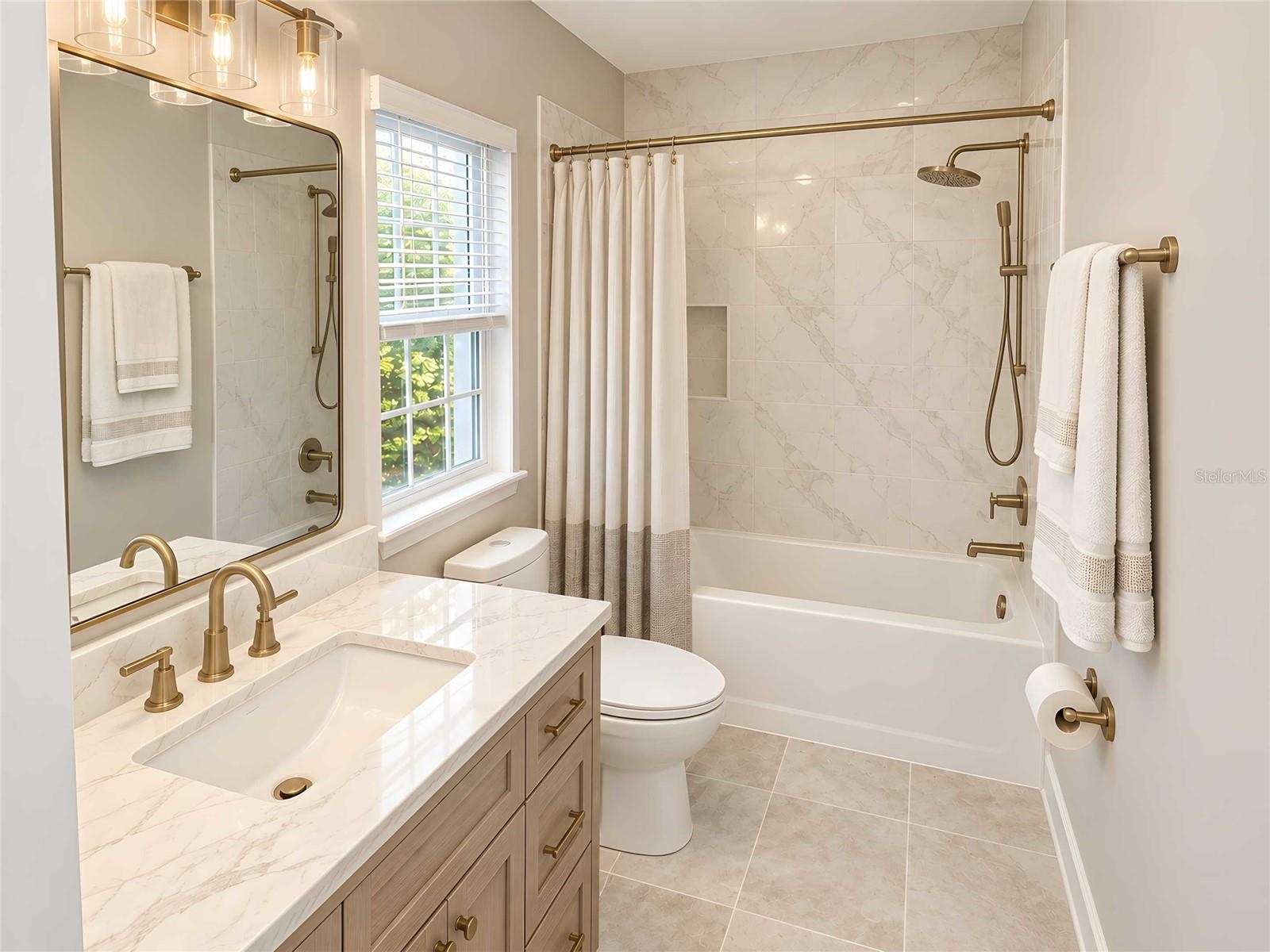 2nd bathroom staged