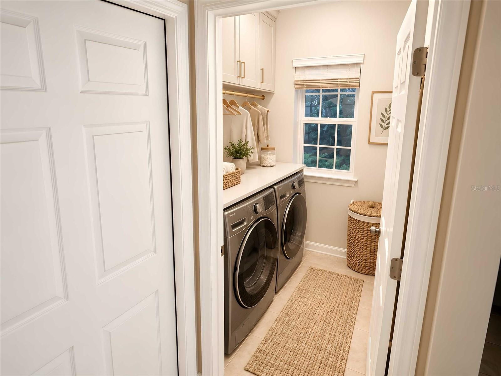 laundry room staged