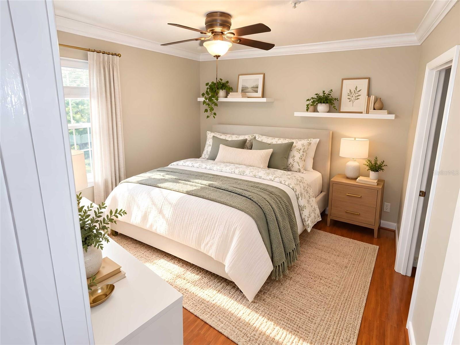 bedroom staged