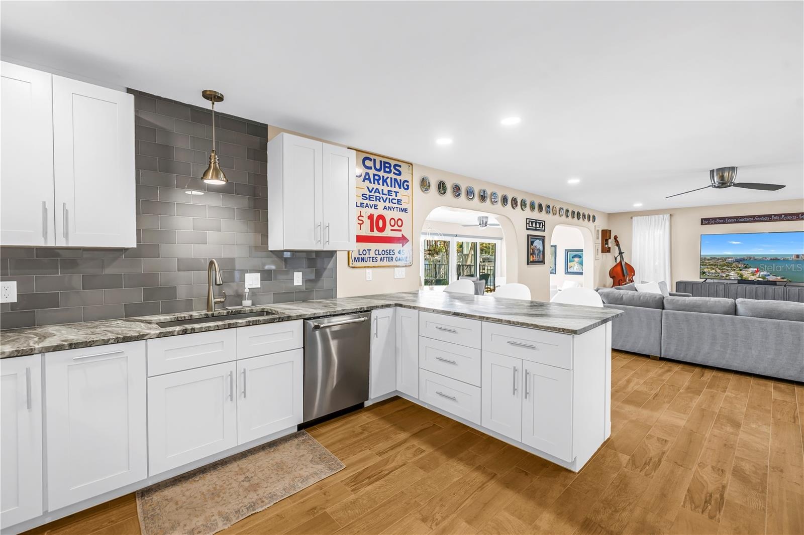 Bar Opening to Living Room