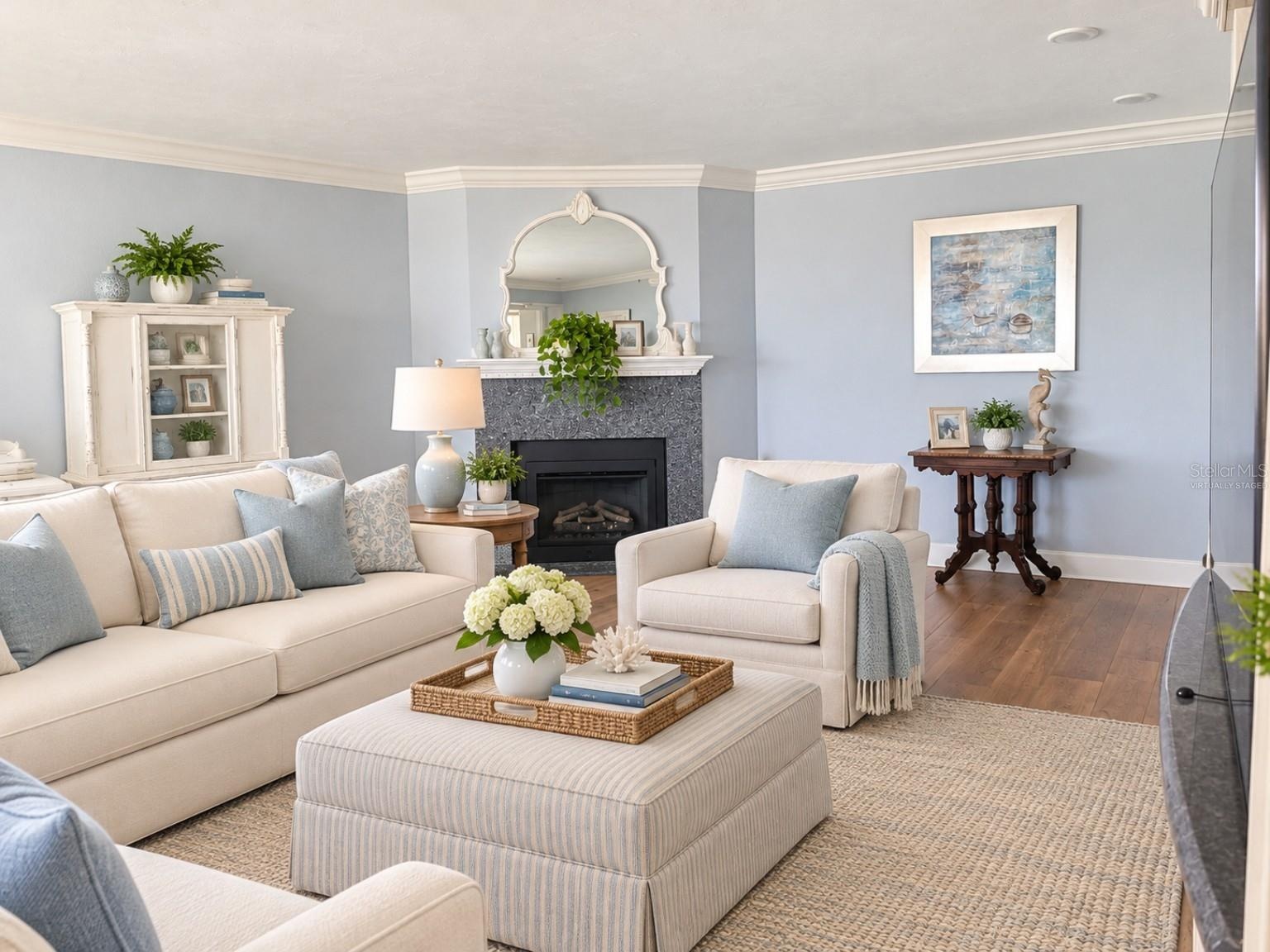 Virtually Staged. Living room area.