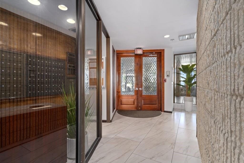 Entry to lobby - Mail room