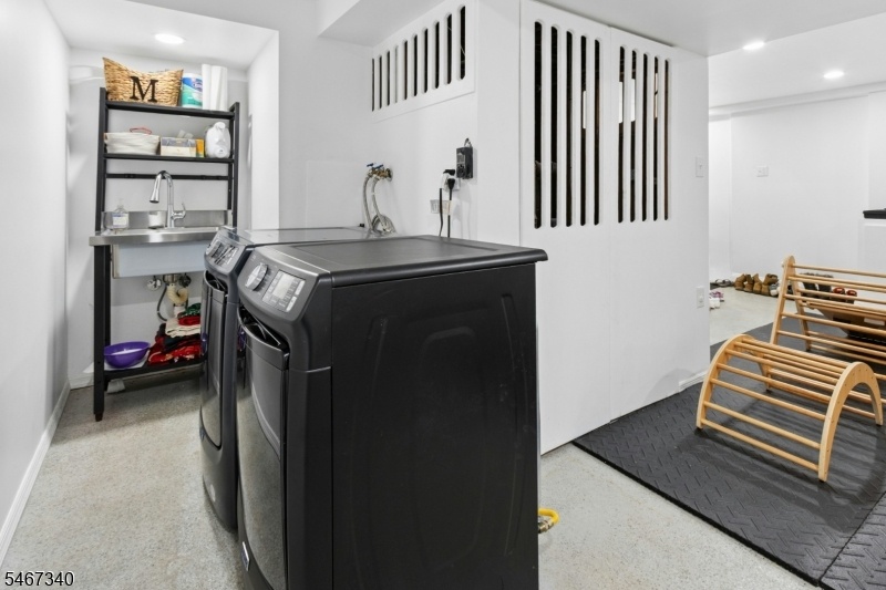 Laundry area in basement