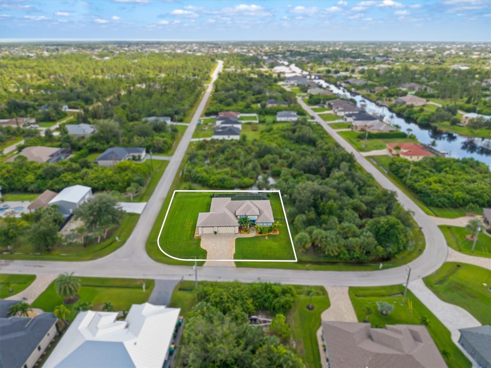 Aerial of Home Highlighted