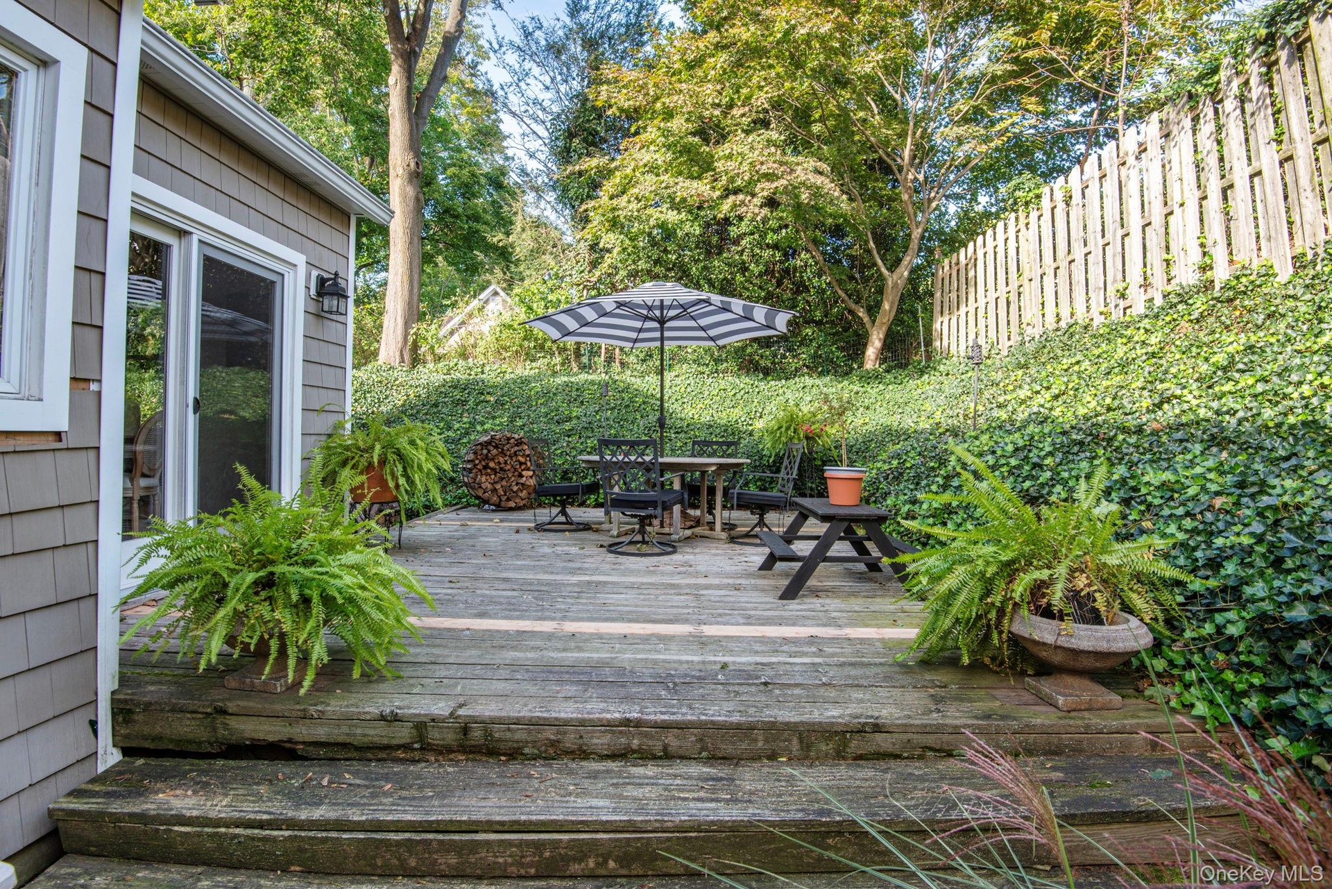 Backyard deck off of the dining room.