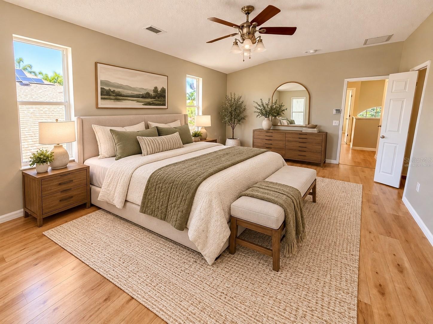 Virtually Staged Primary Bedroom