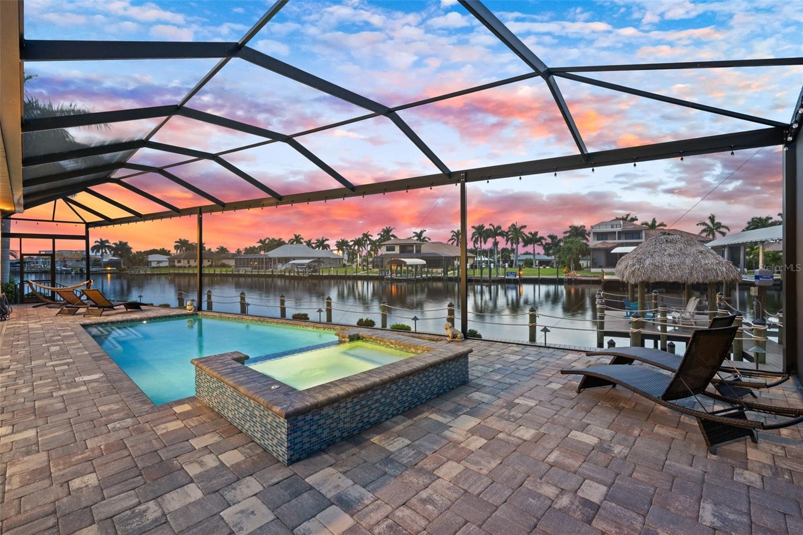 Relax in the spa while you watch the sunset