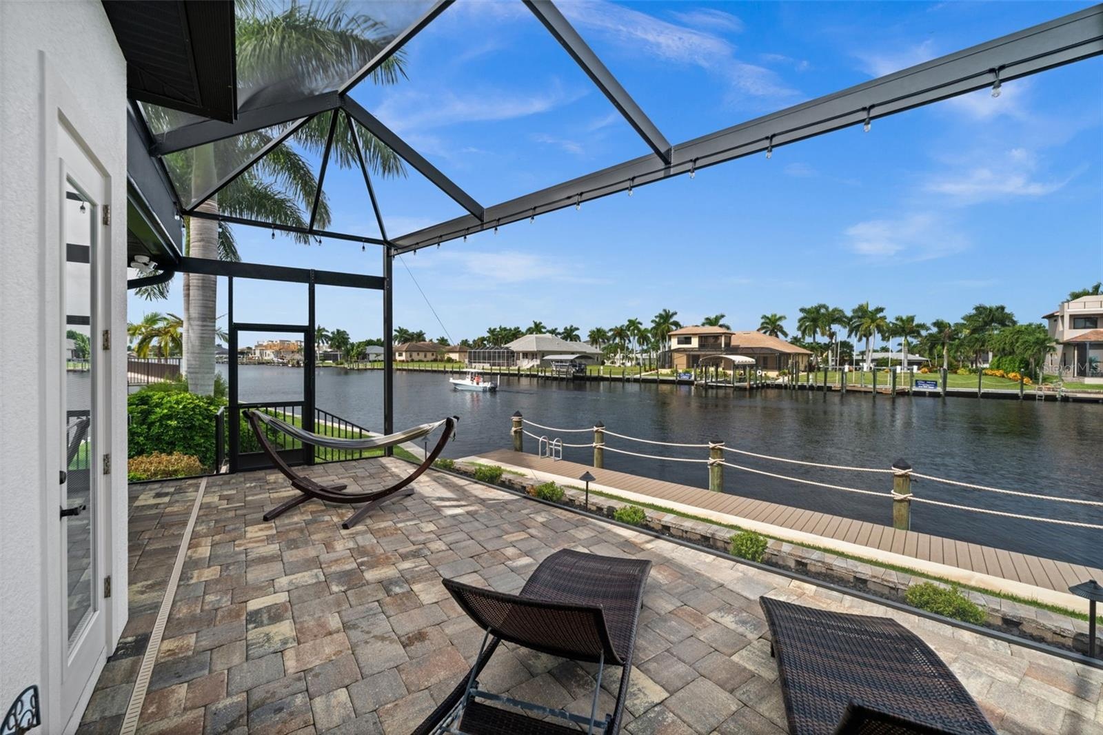 Lots of seating area on the screened patio