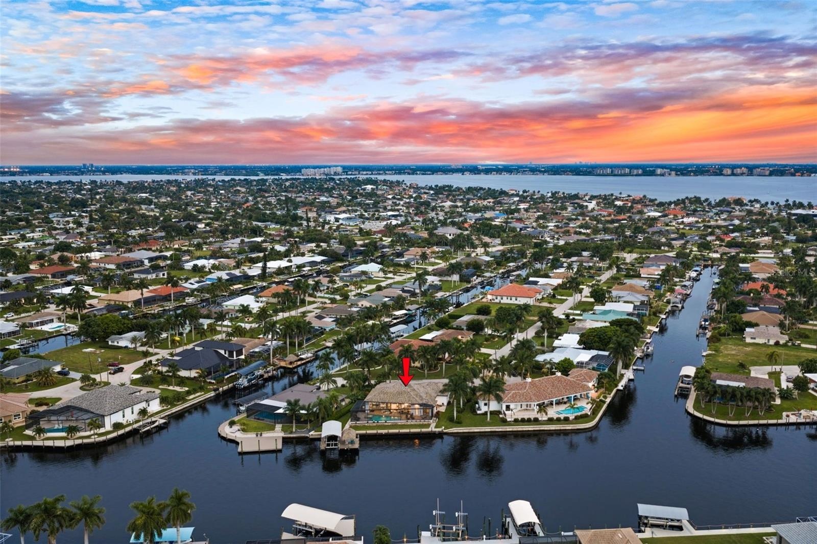 Aerial Evening View