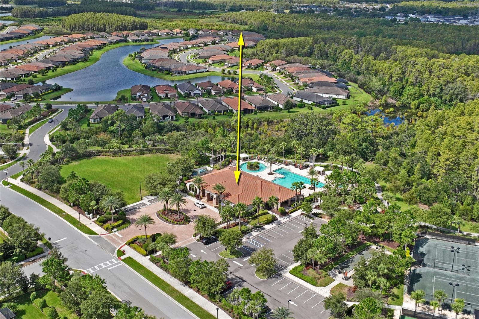 Location of home from amenity center