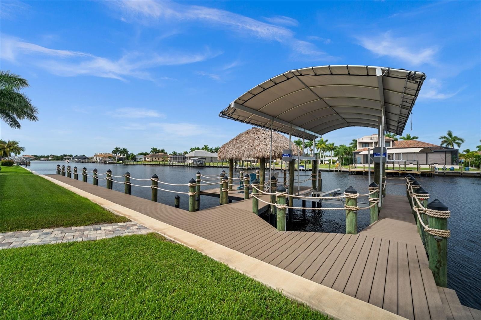 Be ready for boating adventures from your 13,000 pound covered tiki