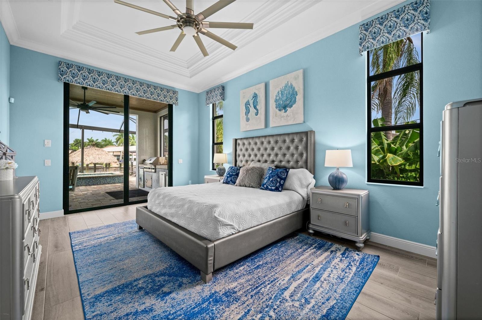 Primary bedroom is steps to the lanai