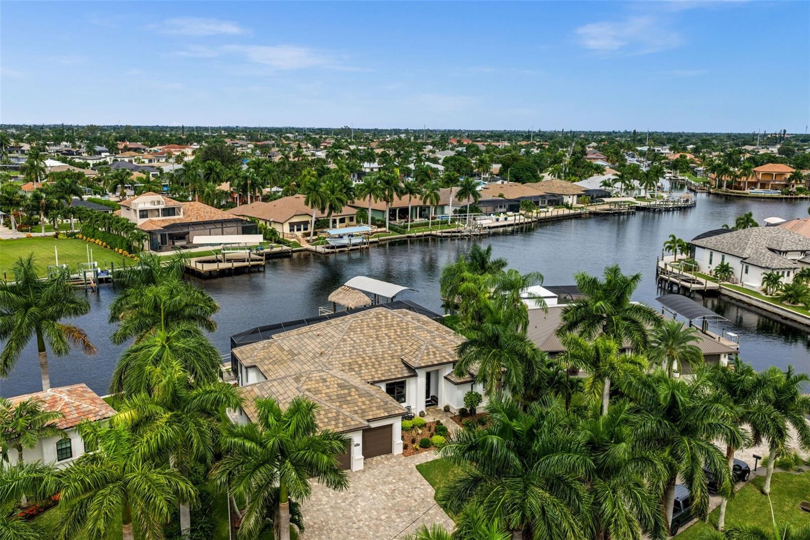Beautiful setting on the 200' wide Bimini Canal