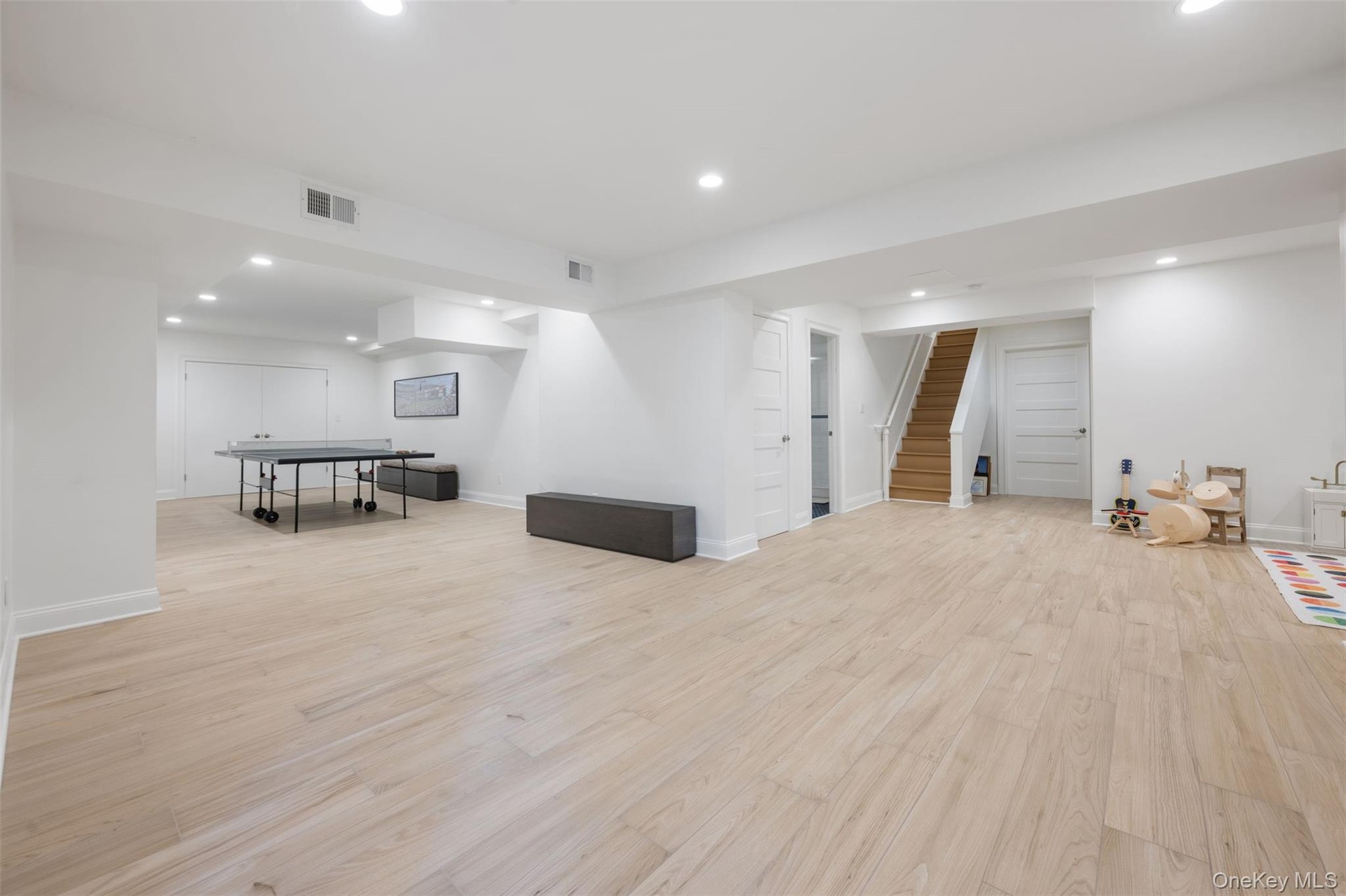 Versatile lower level recreation area.