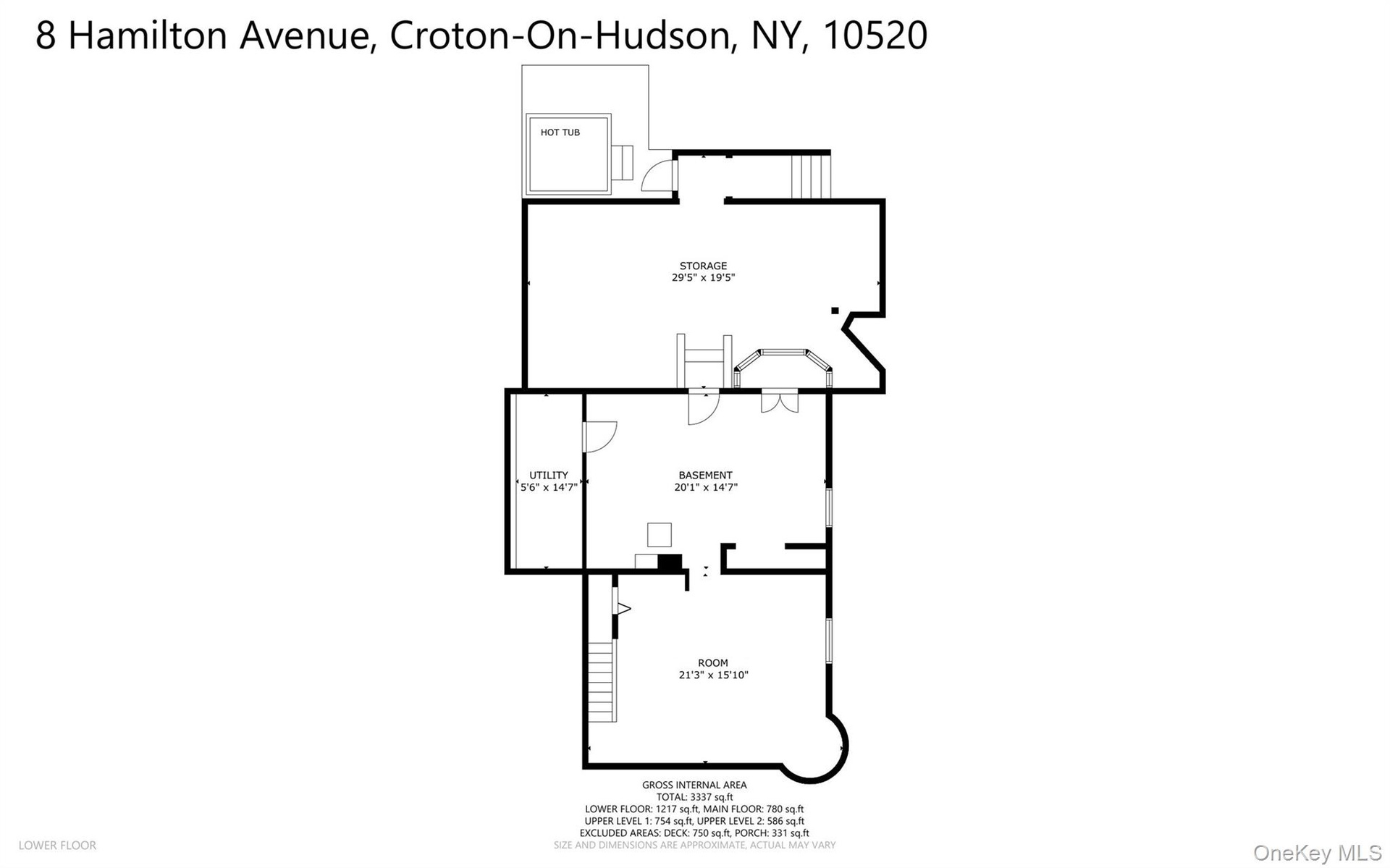 Lower level floor plan.