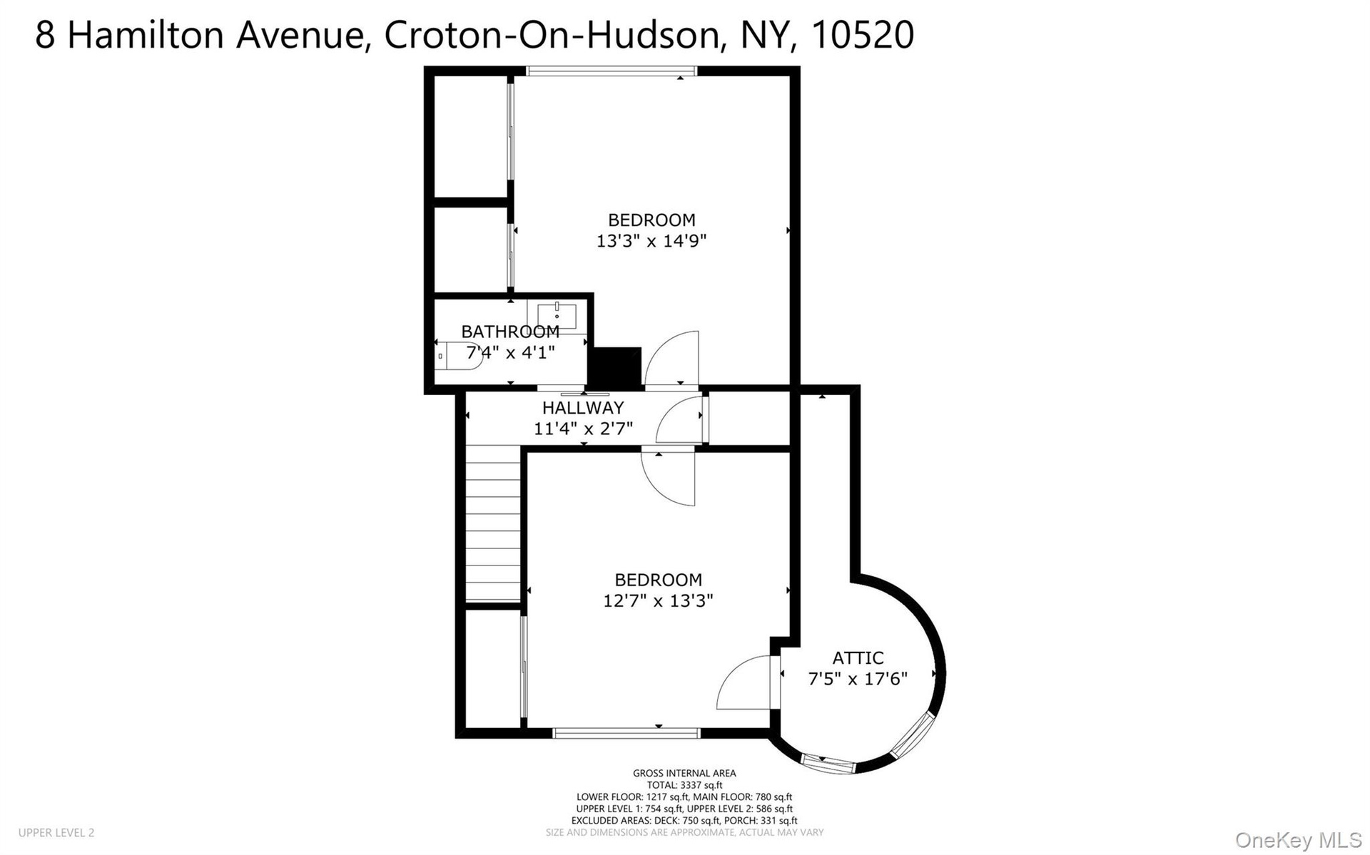 Third level floor plan.