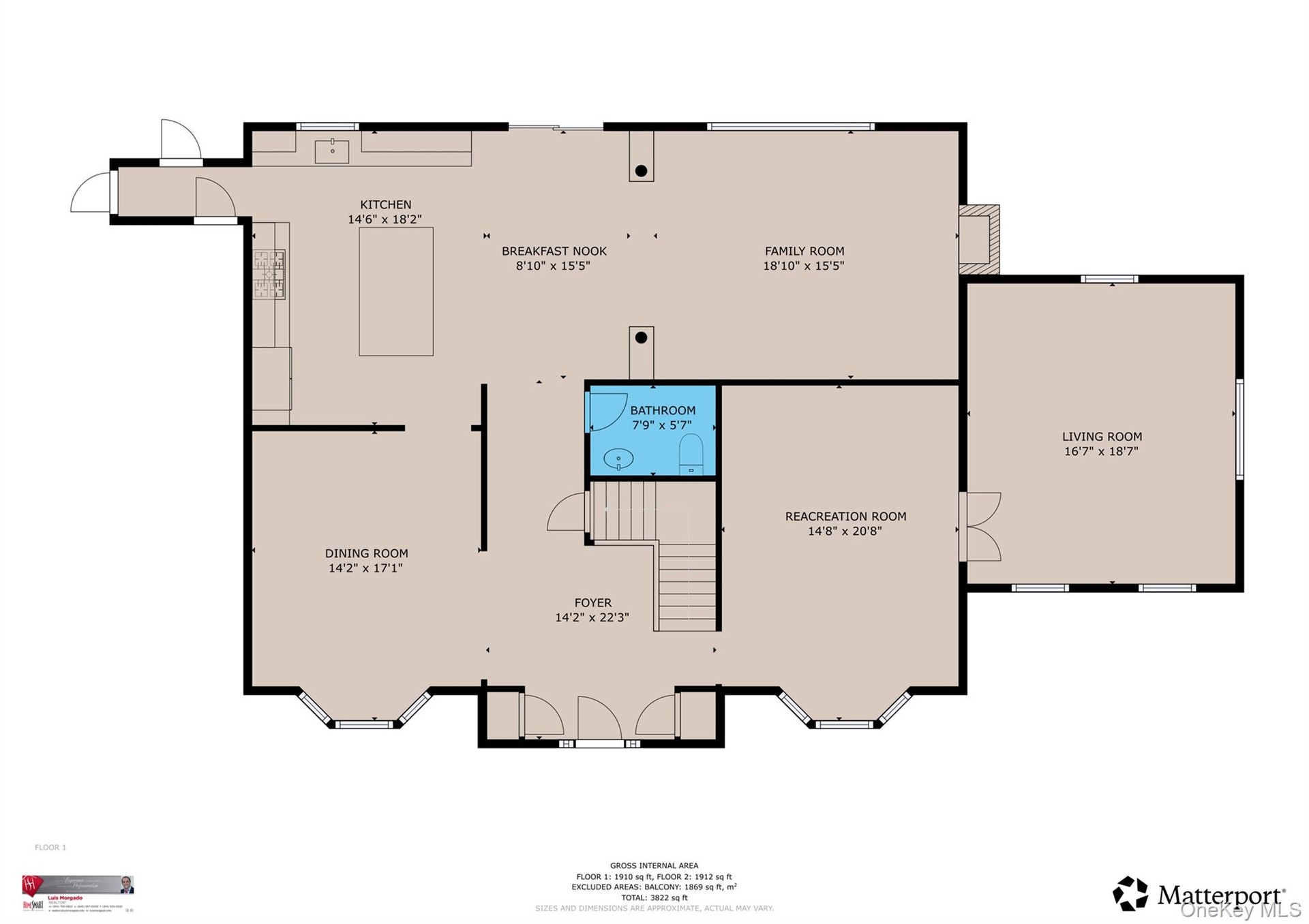 Plan missing 5 Bedroom currently used as laundry Room off of kitchen (100+/-)