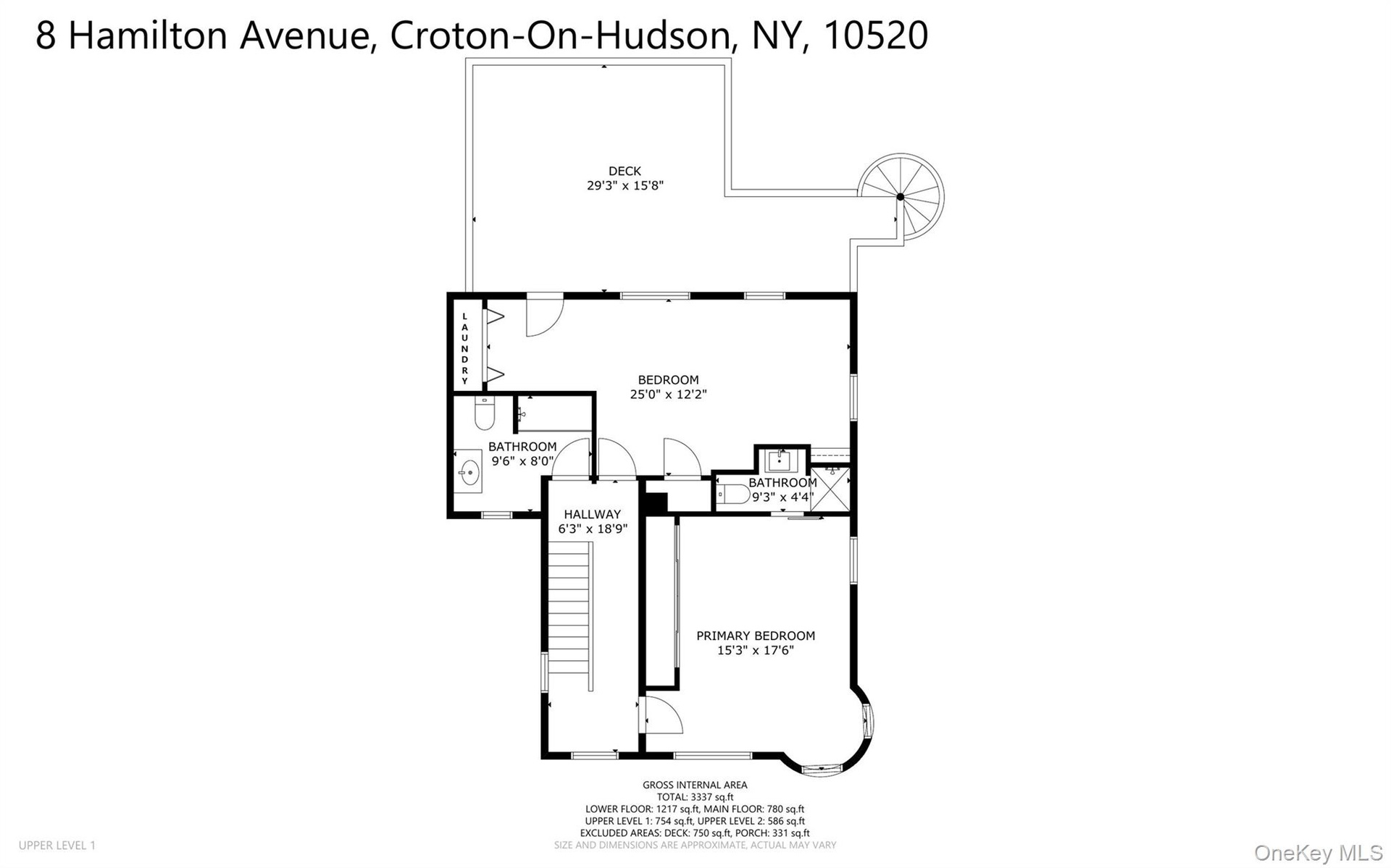 Second level floor plan.