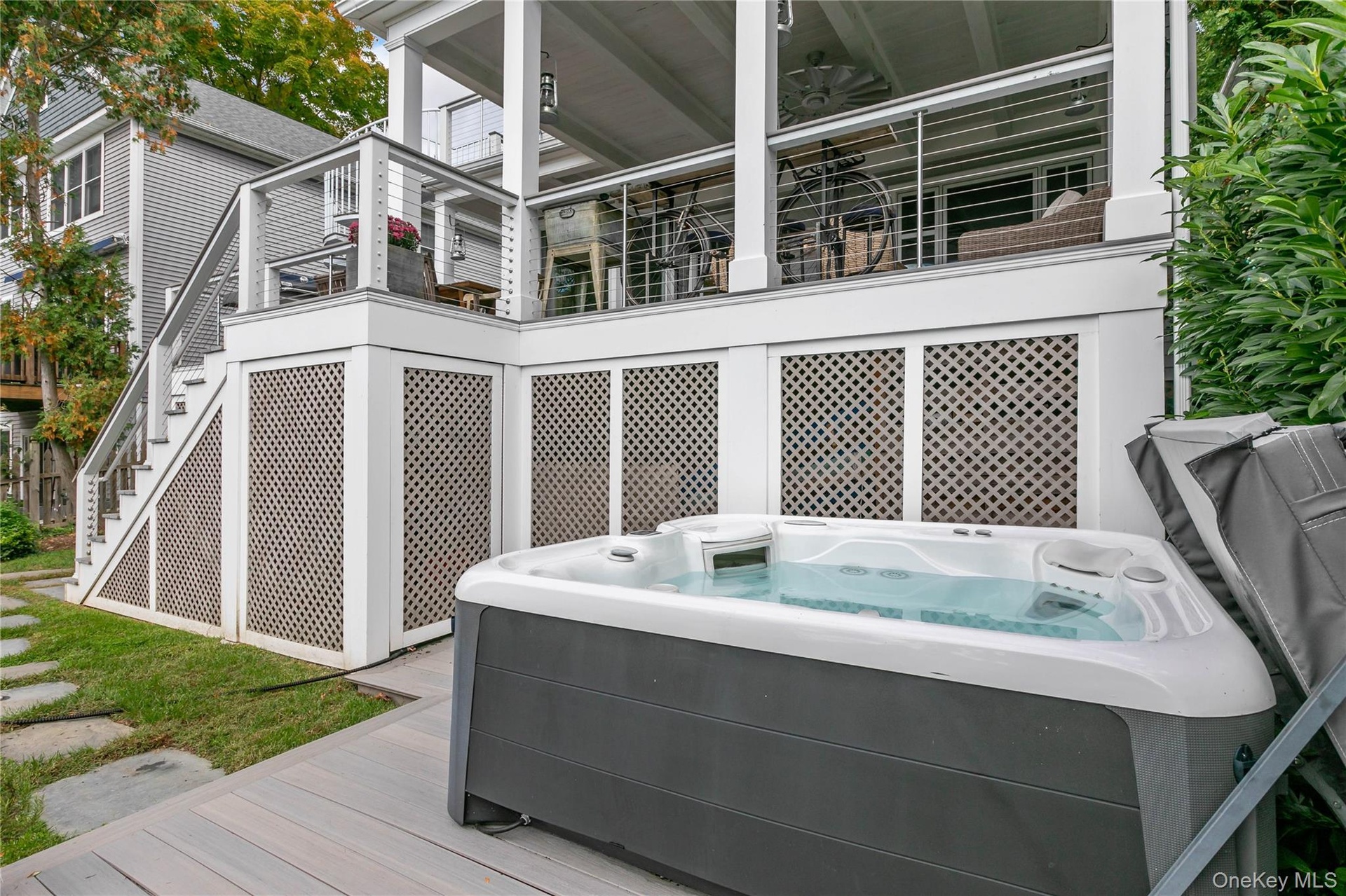Custom decking with hot tub included.