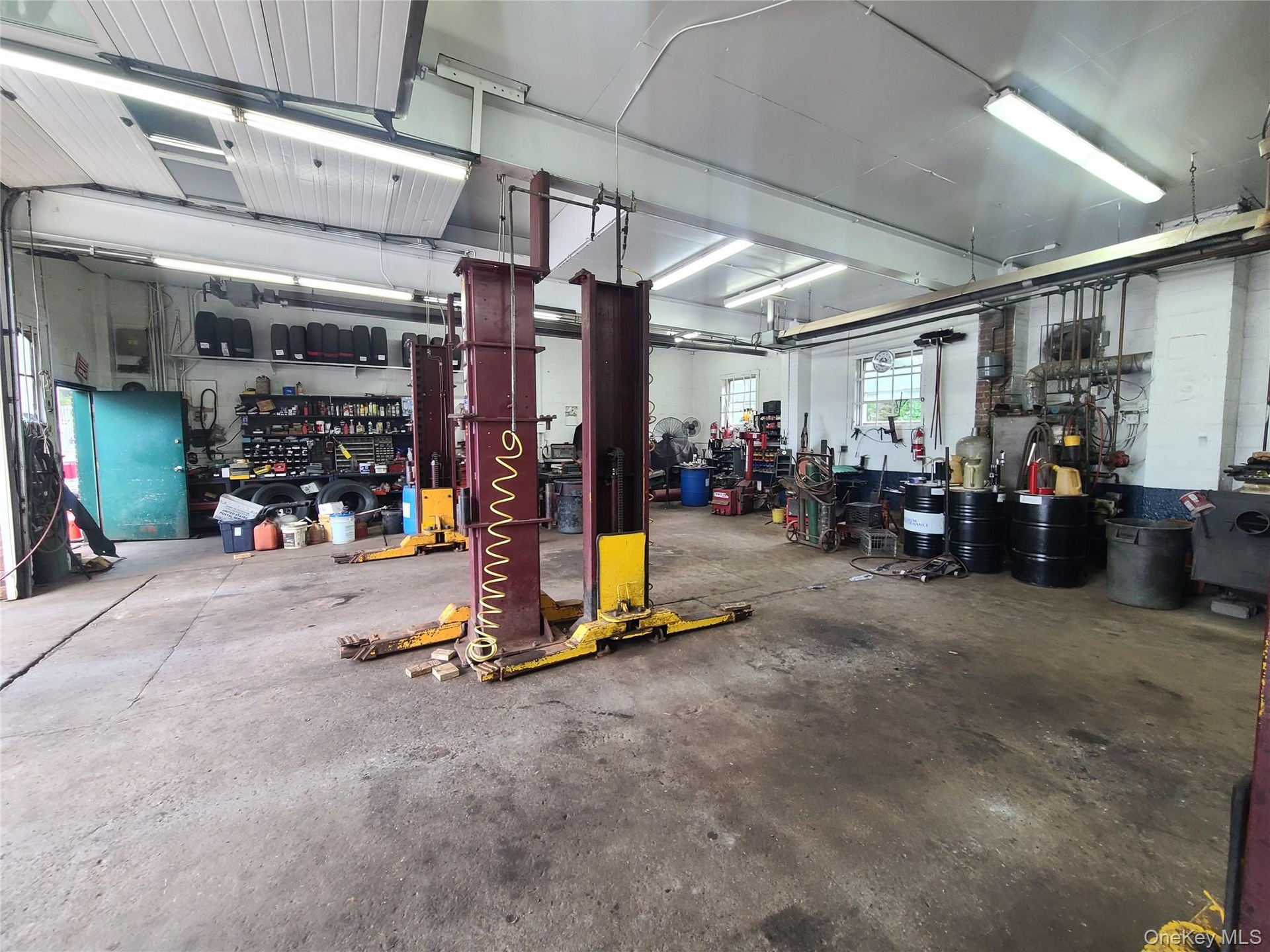 Garage featuring a workshop area