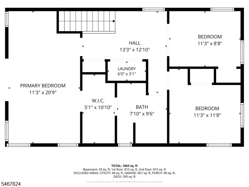 Second level floor plan