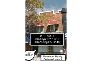 2919 Avenue I, Brooklyn New York 11210. A Mix-Use Development Opportunity, with air rights 12,000 ft. buildable space, R6 Zoning 2.43 FAR, also a combo deal is possible with an additional 4, adjacent lot’s with approx 60,000 ft. of buildable space.