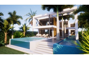 Venetian Island gated community, uniquely designed villa on the water